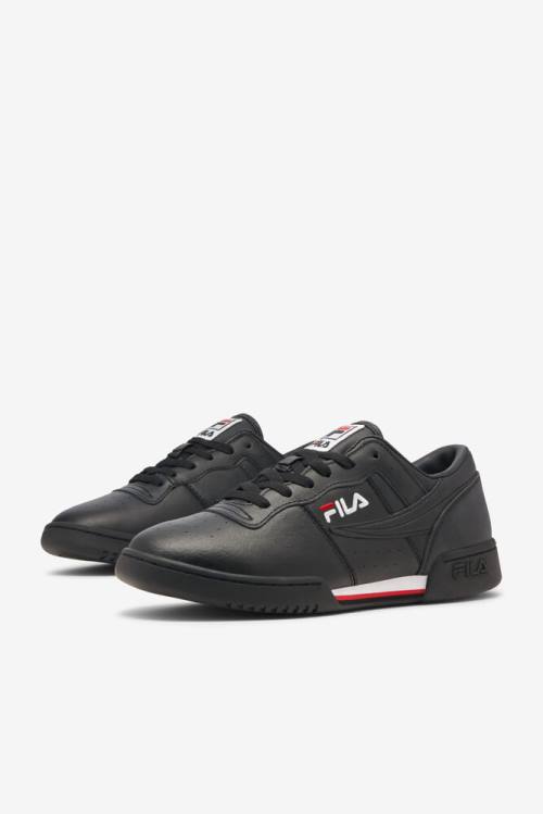 Black / White / Red Men's Fila Original Fitness Sneakers | Fila921VR