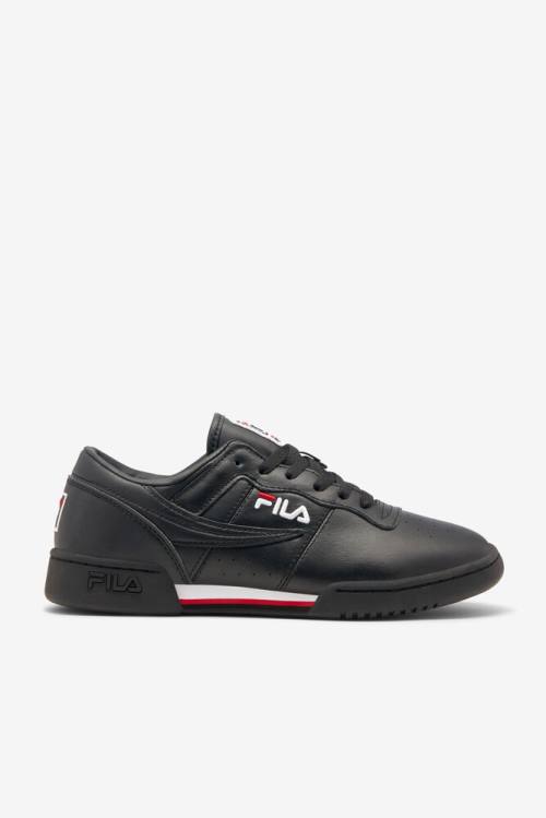 Black / White / Red Men\'s Fila Original Fitness Sneakers | Fila921VR