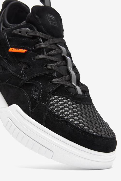 Black / White / Red Orange Men's Fila Hallasan Saga V2 Sneakers | Fila786BX