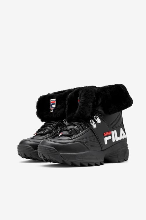 Black / White / Red Women's Fila Disruptor Boots | Fila486FE