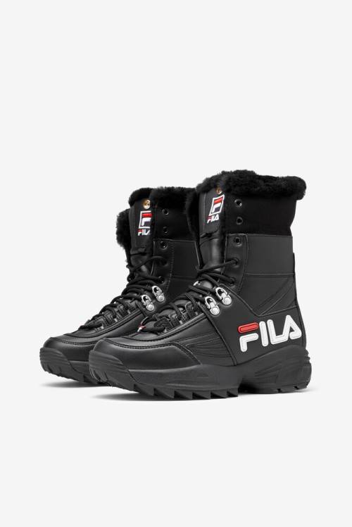 Black / White / Red Women's Fila Disruptor Boots | Fila486FE