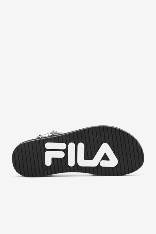 Black / White Women's Fila Drifter Ts Bandana Sandals | Fila196AG