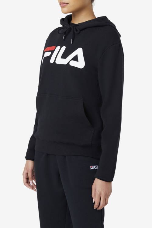 Black / White Women's Fila Lucy Hoodie | Fila260WQ