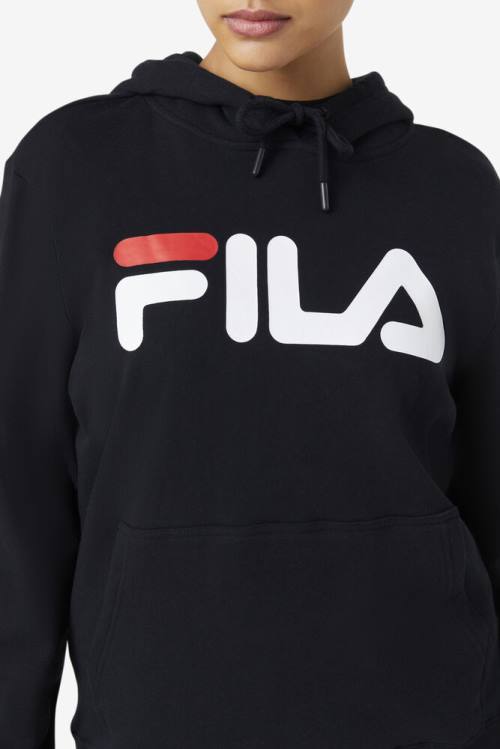 Black / White Women's Fila Lucy Hoodie | Fila260WQ