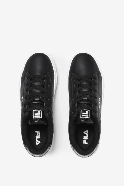 Black / White Women's Fila Panache Snakeskin Sneakers | Fila489OC