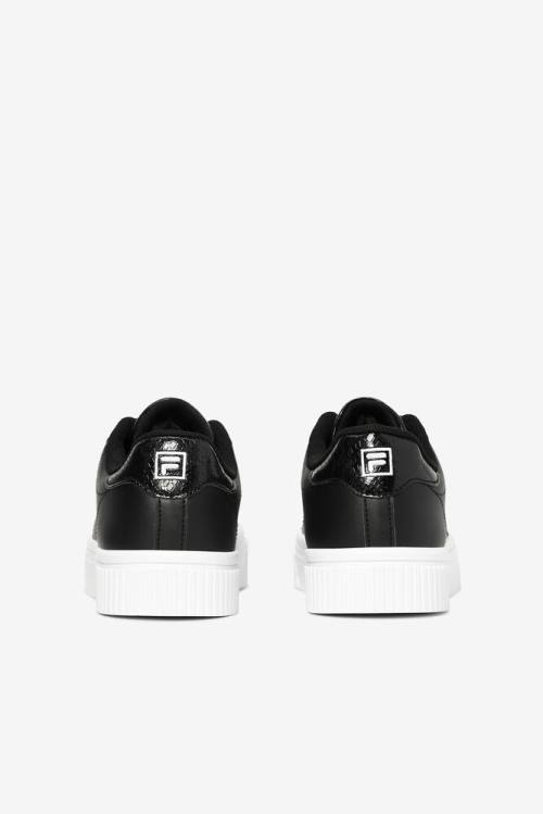 Black / White Women's Fila Panache Snakeskin Sneakers | Fila489OC