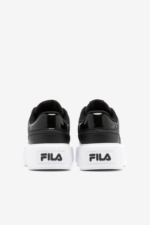 Black / White Women's Fila Sandblast Oversole Sneakers | Fila873JB