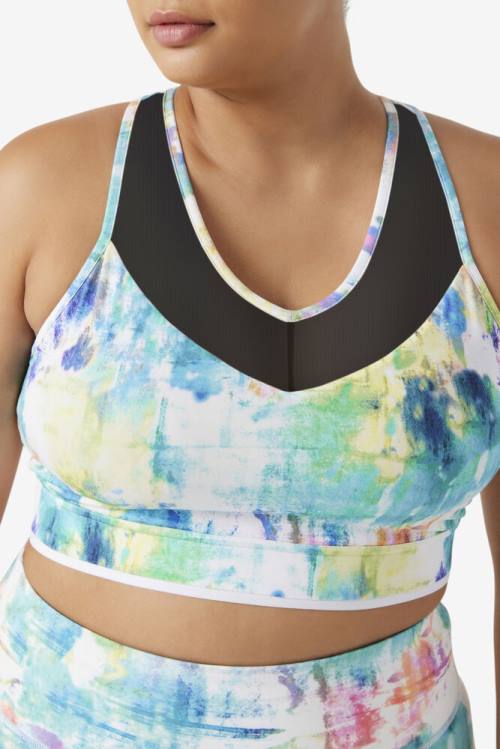 Black / White Women's Fila Uplift Racerback Bra Sports Tops | Fila023YG