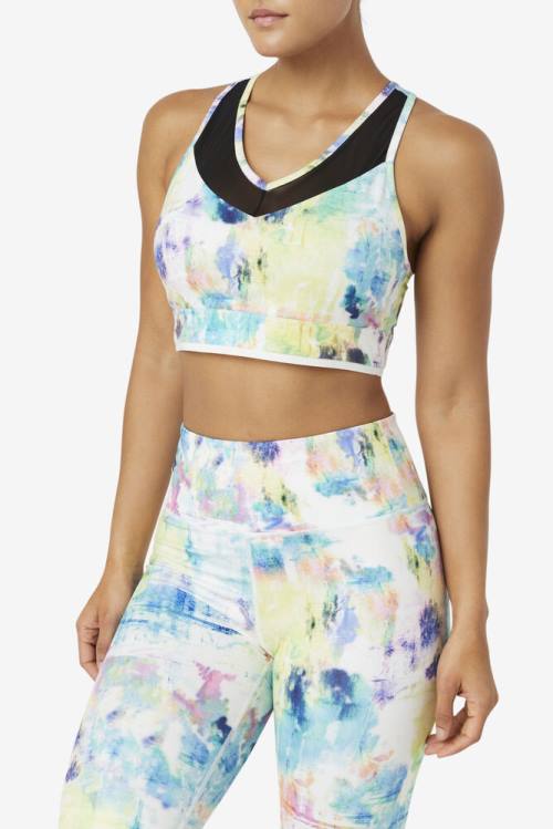 Black / White Women's Fila Uplift Racerback Bra Sports Tops | Fila251FU