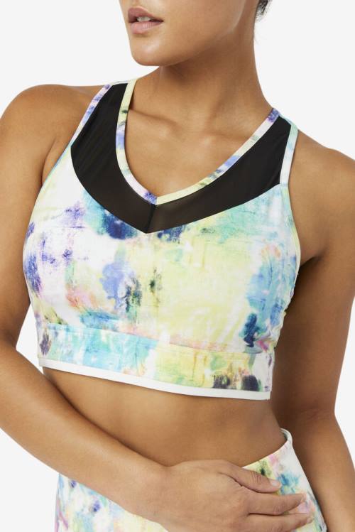 Black / White Women's Fila Uplift Racerback Bra Sports Tops | Fila251FU