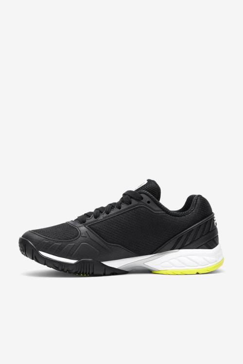 Black / White / Yellow Men's Fila Volley Zone Sneakers | Fila750MA