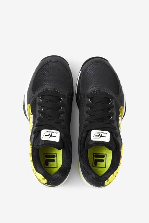 Black / White / Yellow Men's Fila Volley Zone Sneakers | Fila750MA