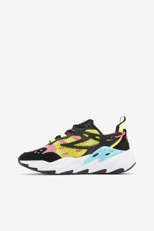 Black / White / Yellow Women's Fila Ray Tracer Evo Sneakers | Fila618SP