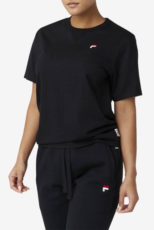 Black Women's Fila Derion Tee T Shirts | Fila230PV