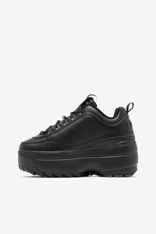 Black Women's Fila Disruptor 2 Wedge Sneakers | Fila857DV