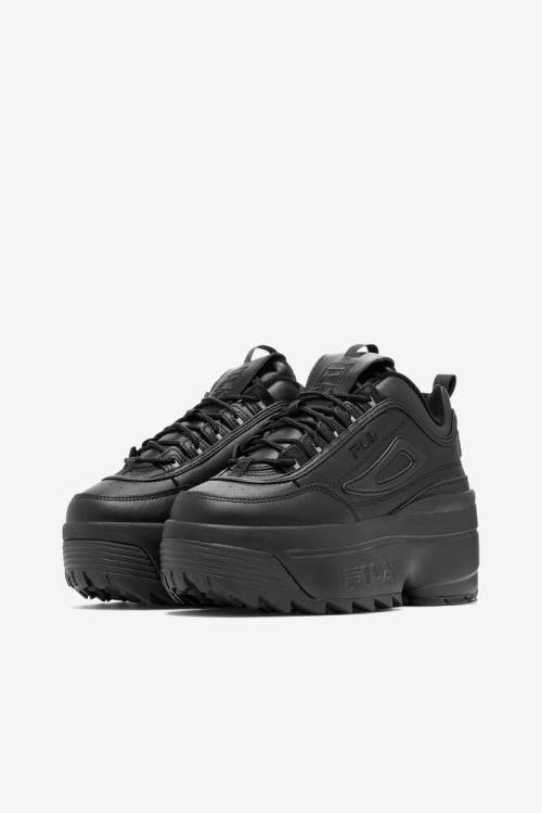 Black Women's Fila Disruptor 2 Wedge Sneakers | Fila857DV