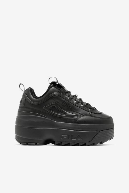 Black Women\'s Fila Disruptor 2 Wedge Sneakers | Fila857DV