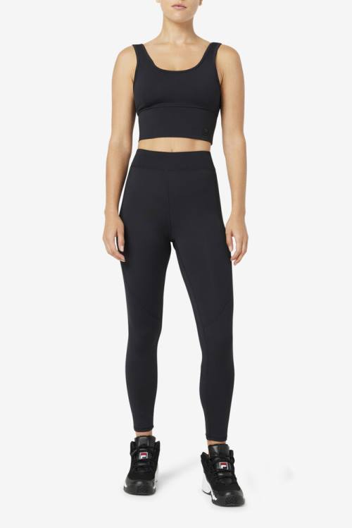 Black Women's Fila Emerie Leggings | Fila821YX