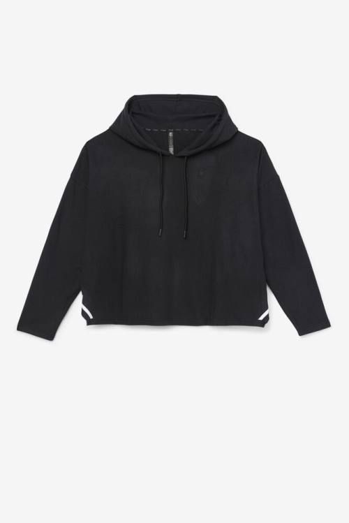 Black Women\'s Fila Fi-lux Cropped Hoodie | Fila089JV