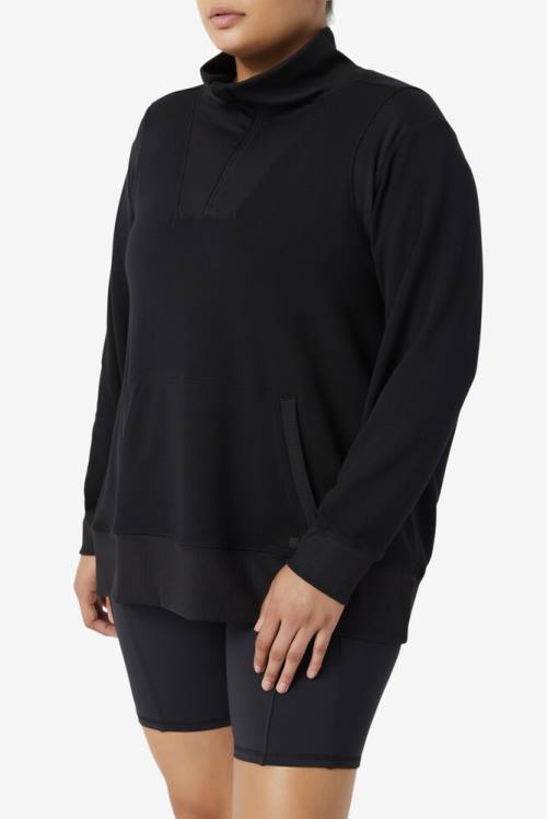 Black Women's Fila Fi-lux Half Zip Sweatshirts | Fila401IU