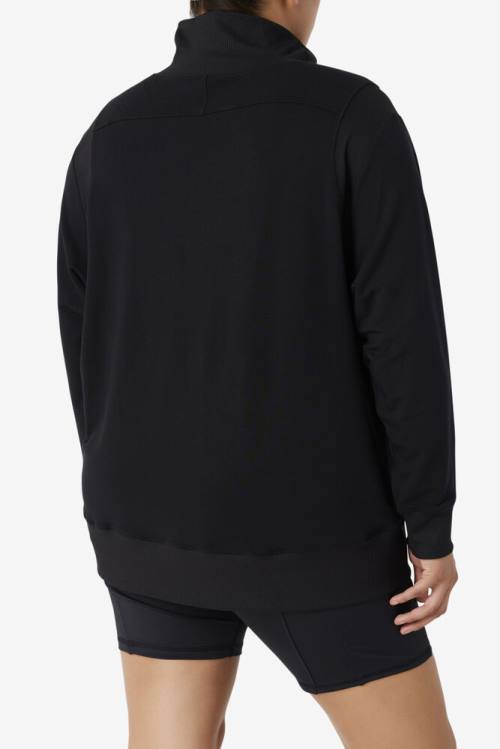 Black Women's Fila Fi-lux Half Zip Sweatshirts | Fila401IU