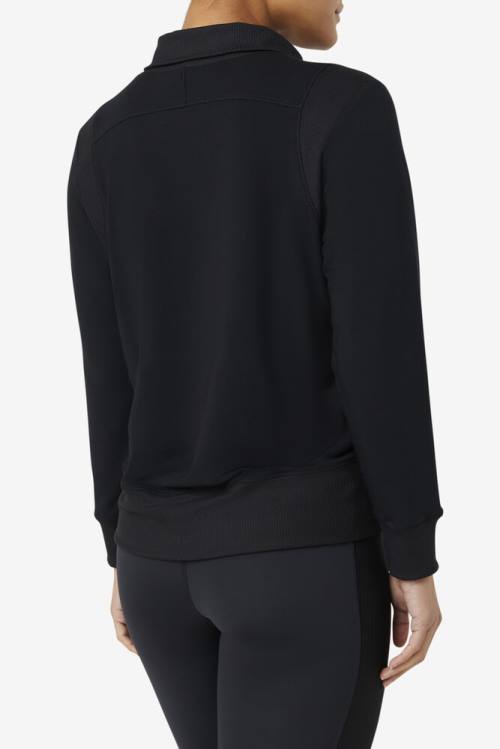 Black Women's Fila Fi-lux Half Zip Sweatshirts | Fila495RW