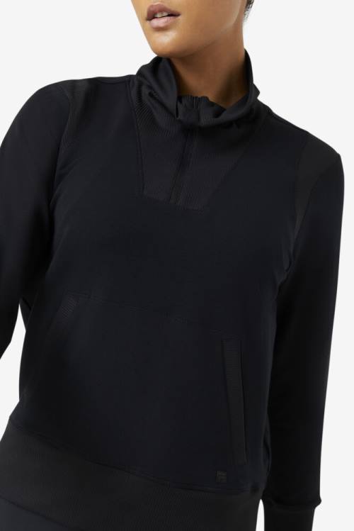 Black Women's Fila Fi-lux Half Zip Sweatshirts | Fila495RW