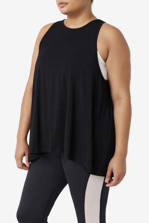 Black Women's Fila Fi-lux Open Back Tank Sports Tops | Fila071JQ