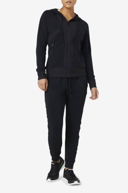 Black Women's Fila Fi-lux Texture Jogger Pants | Fila069FY