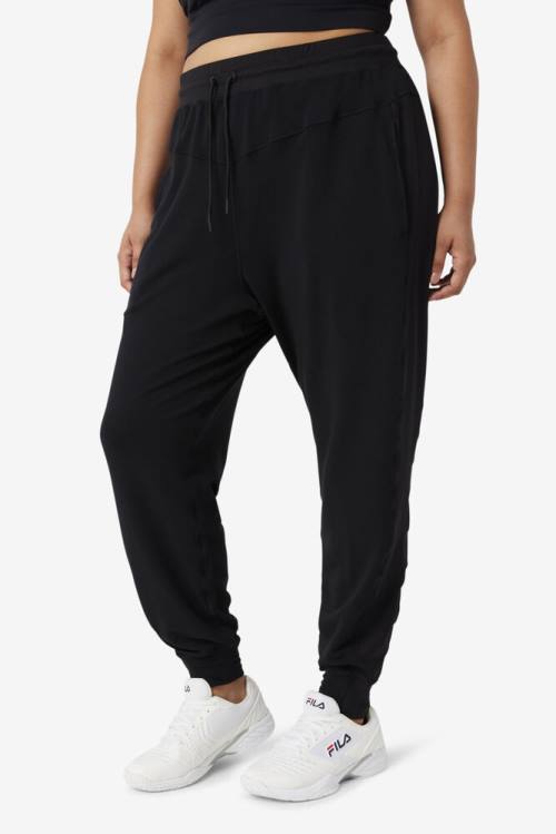 Black Women's Fila Fi-lux Texture Jogger Pants | Fila105OQ