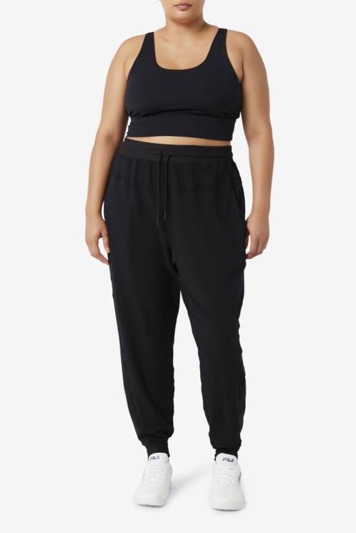 Black Women's Fila Fi-lux Texture Jogger Pants | Fila105OQ