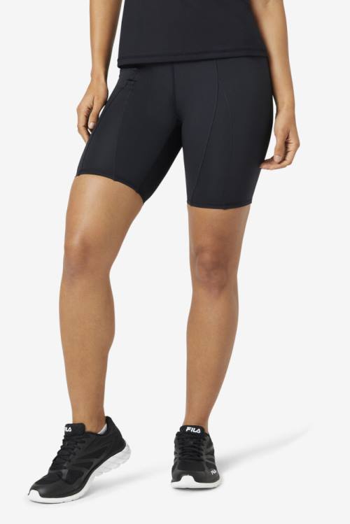 Black Women's Fila Forza 8' Texture Bike Shorts | Fila054QV