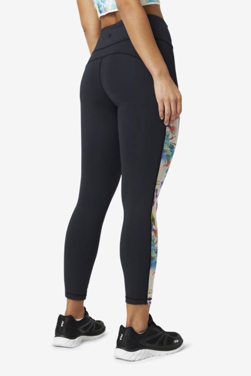 Black Women's Fila Forza Contrast 7/8 Leggings | Fila301OJ