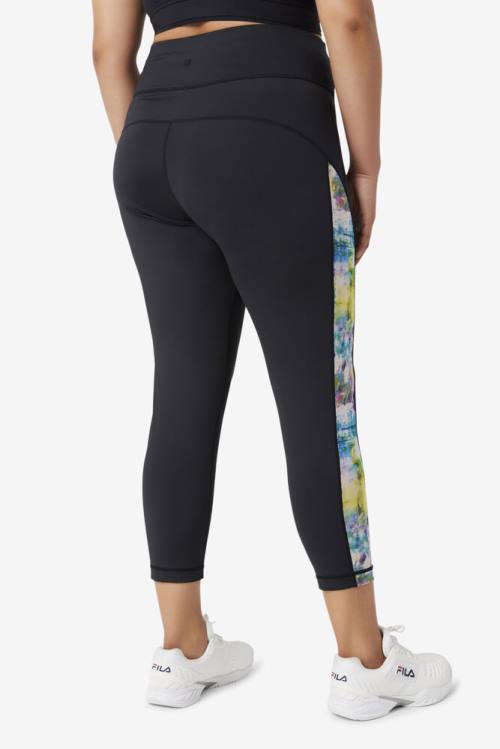 Black Women's Fila Forza Contrast 7/8 Leggings | Fila692UF