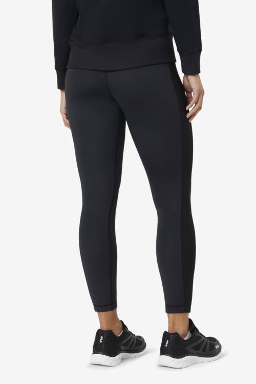 Black Women's Fila Forza Texture High Waist Leggings | Fila501NJ