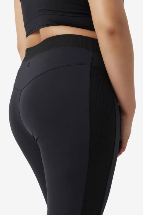 Black Women's Fila Forza Texture High Waist Leggings | Fila681WN