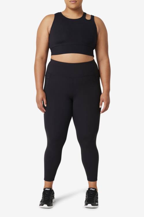 Black Women's Fila Forza Ultra 7/8 Leggings | Fila180BH