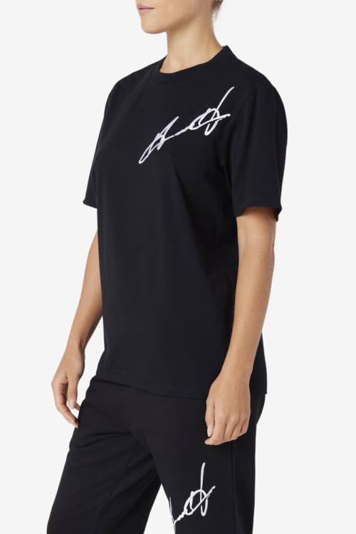 Black Women's Fila Grant Hill Cormac Tee T Shirts | Fila364TD