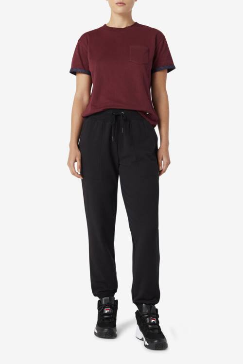 Black Women's Fila Joelle Jogger Pants | Fila345MJ