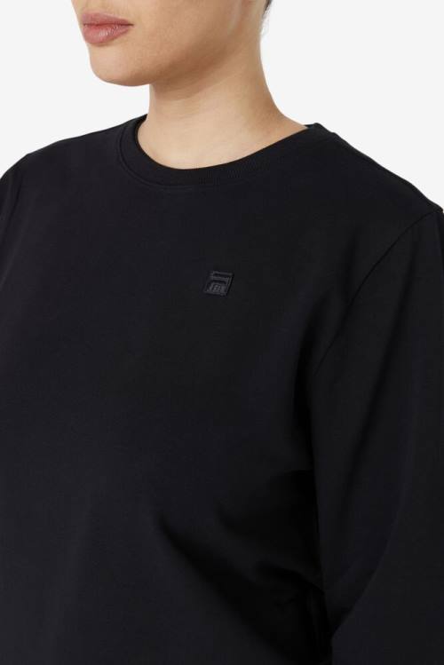 Black Women's Fila Kaydence Crew Sweatshirts | Fila634TC