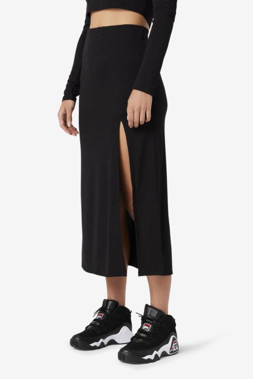 Black Women's Fila Londyn Midi Skirts | Fila190ET