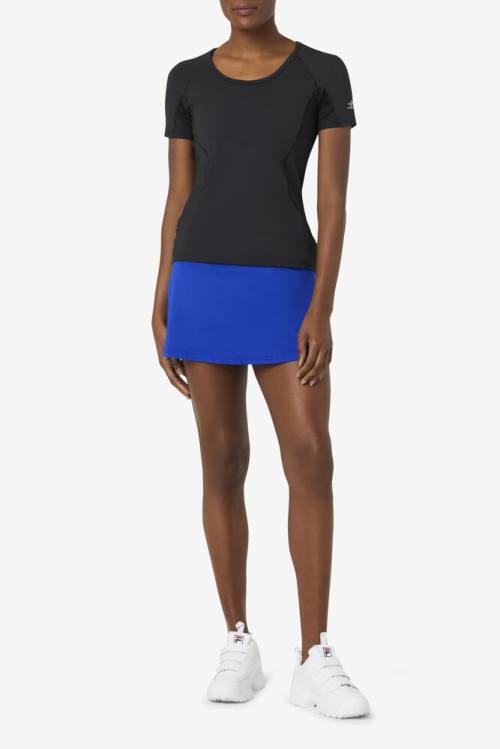 Black Women's Fila Pickleball Sleeve Top T Shirts | Fila547VK