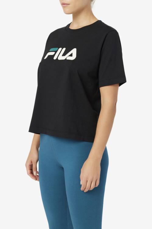 Black Women's Fila Thea Tee T Shirts | Fila368ZD