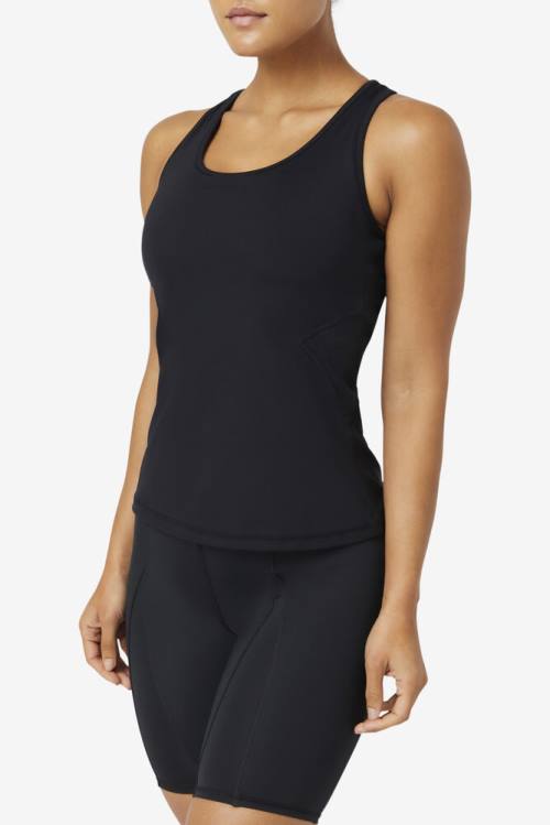 Black Women's Fila Uplift Open Racerback Tank Sports Tops | Fila751FQ