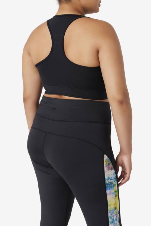 Black Women's Fila Uplift Racerback Bra Sports Tops | Fila408LN