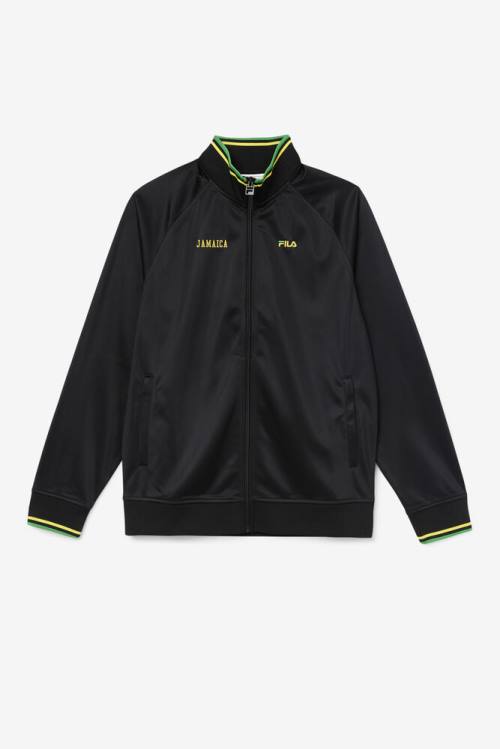 Black / Yellow / Green Women\'s Fila Jamaica Track Jackets | Fila073NX