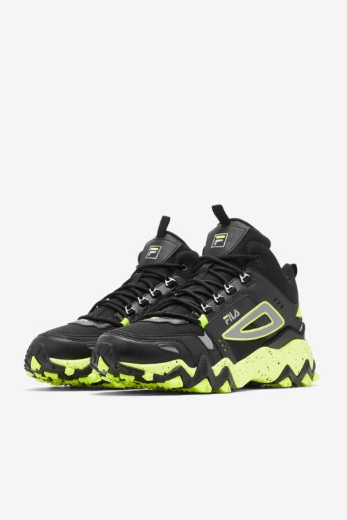 Black / Yellow Men's Fila Oakmont Tr Mid Boots | Fila962HI