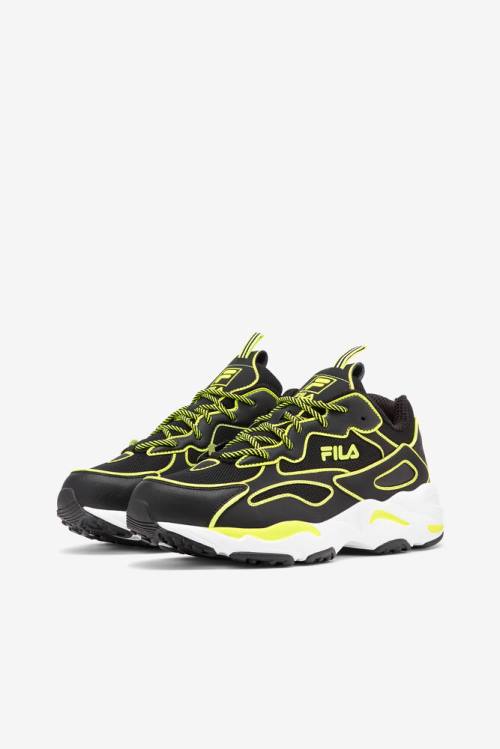 Black / Yellow / White Women's Fila Ray Tracer Neon Sneakers | Fila238MS