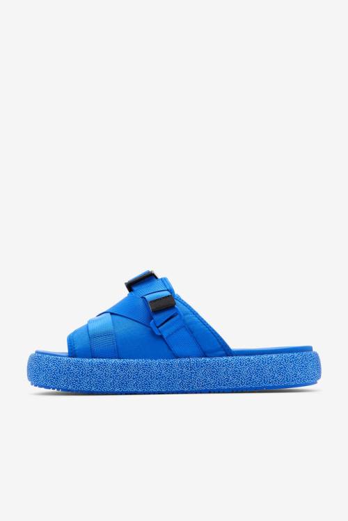 Blue / Black / Blue Men's Fila Atlas Slides | Fila057AX