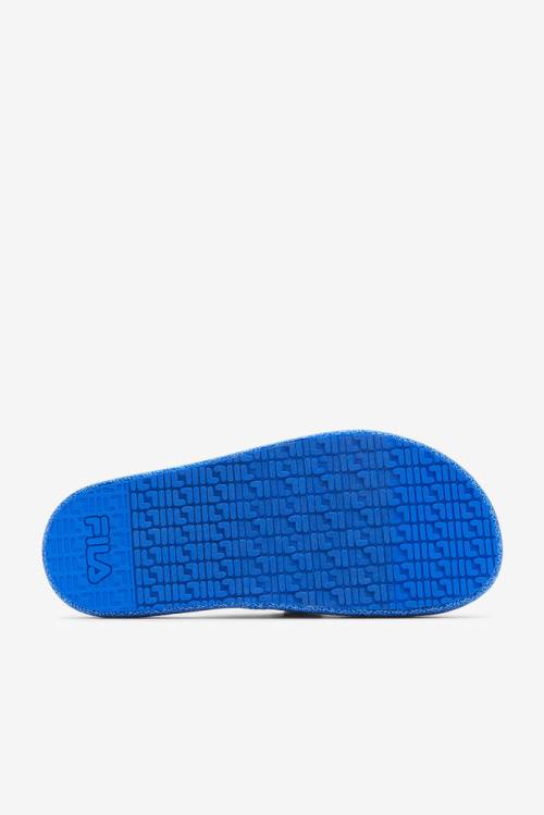 Blue / Black / Blue Men's Fila Atlas Slides | Fila057AX